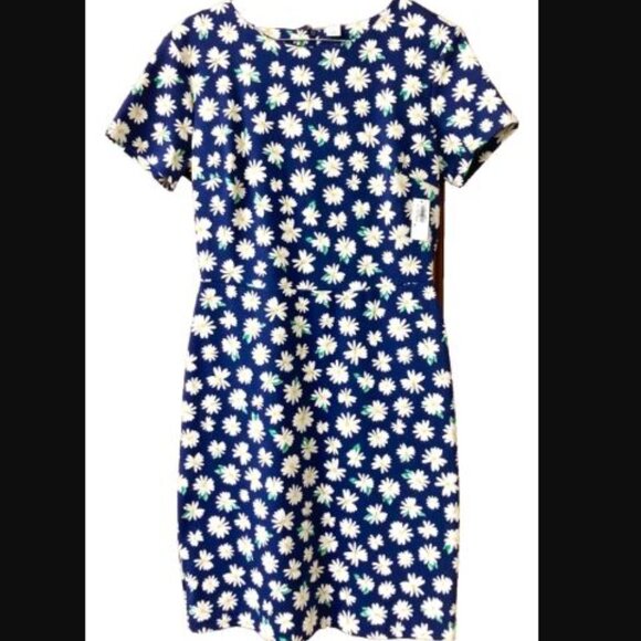 NWT! Old Navy Women’s S Pointe Knit Knee Length Cotton Sheath Dress Casual Work - Picture 2 of 8